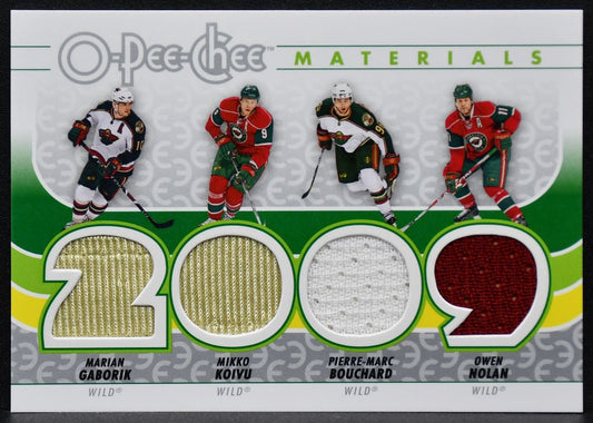 2009-10 OPC Materials Gaborik/Koivu/Nolan/Bouchard Jersey 8401