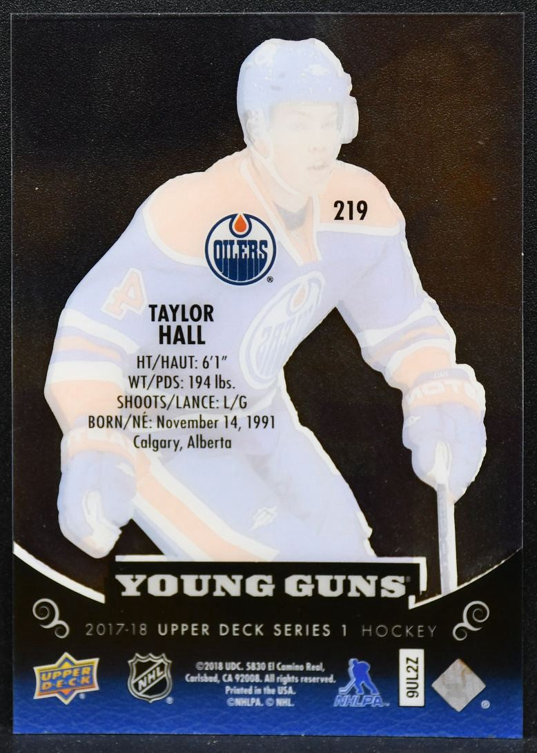 2017-18 Upper Deck Young Guns Retro Acetate Taylor Hall 219 Oilers RC 4258