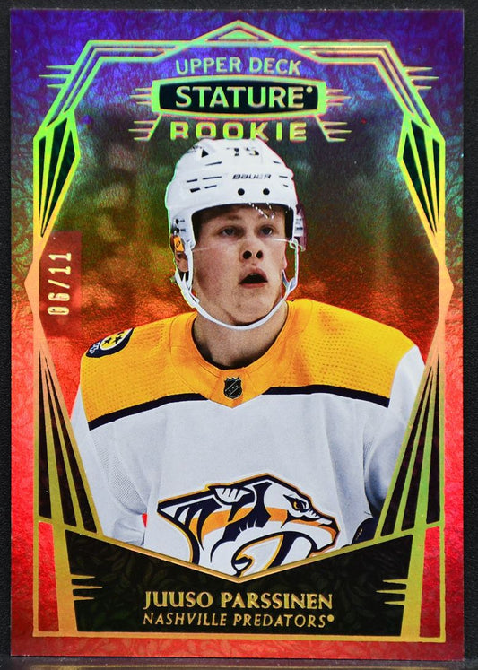 2022-23 UD Stature Rookie Red Photo Variant Juuso Parssinen 155 RC 06/11