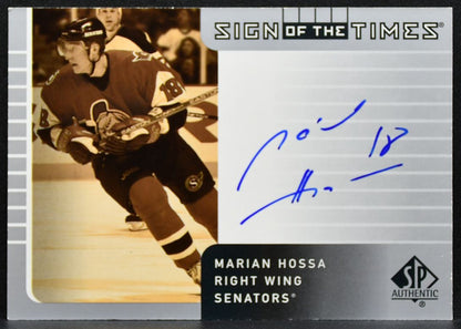 2001-02 SP Authentic Sign of the Times Marian Hossa HO Ottawa Senators Auto 2564