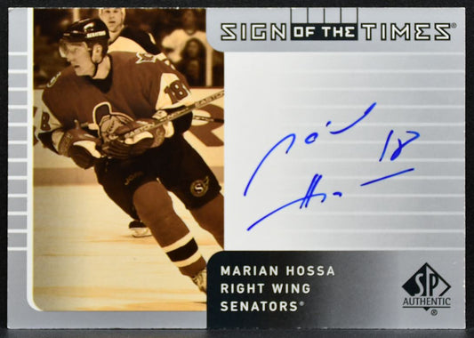 2001-02 SP Authentic Sign of the Times Marian Hossa HO Ottawa Senators Auto 2564