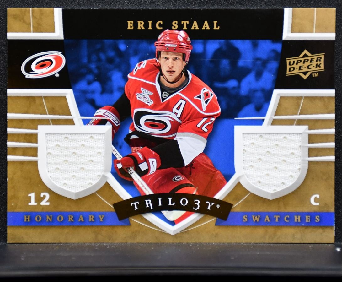 2008-09 Upper Deck Trilogy Honorary Swatches Eric Staal Hurricanes Jersey 7139