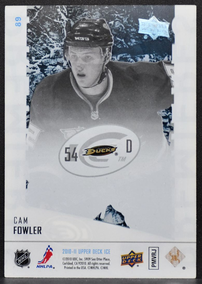 2010-11 Upper Deck Ice Premieres Cam Fowler 89 Anaheim Ducks RC 271/499 9080