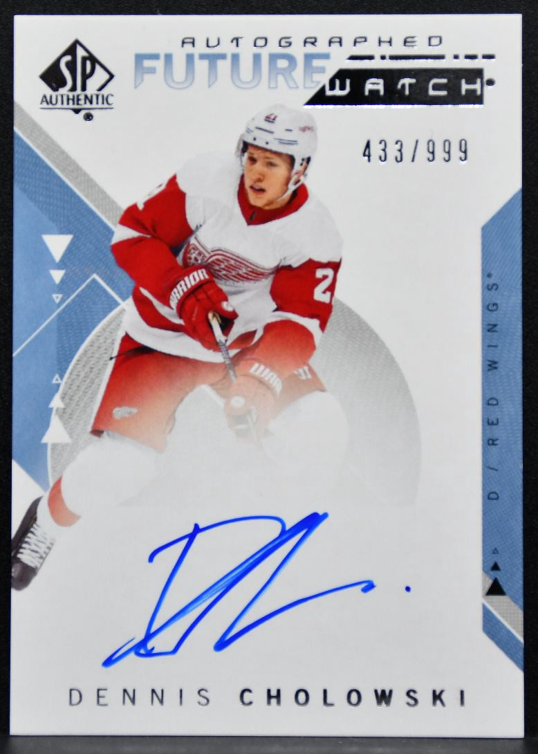 2018-19 SP Authentic Future Watch Auto Cholowski Red Wings RC Auto 433/999 3098