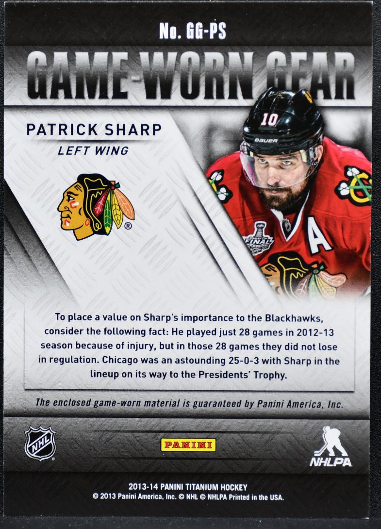 2013-14 Panini Titanium Game Worn Gear Patrick Sharp GG-PS Jersey 1533
