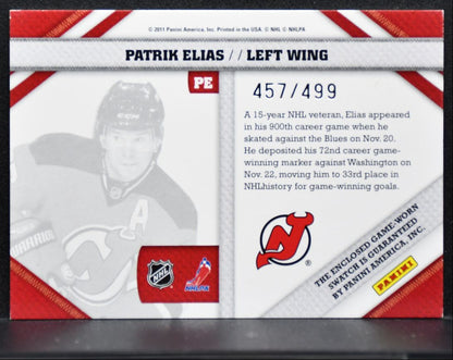 2011-12 Panini Pinnacle Threads Patrik Elias 457/499 Jersey 4688