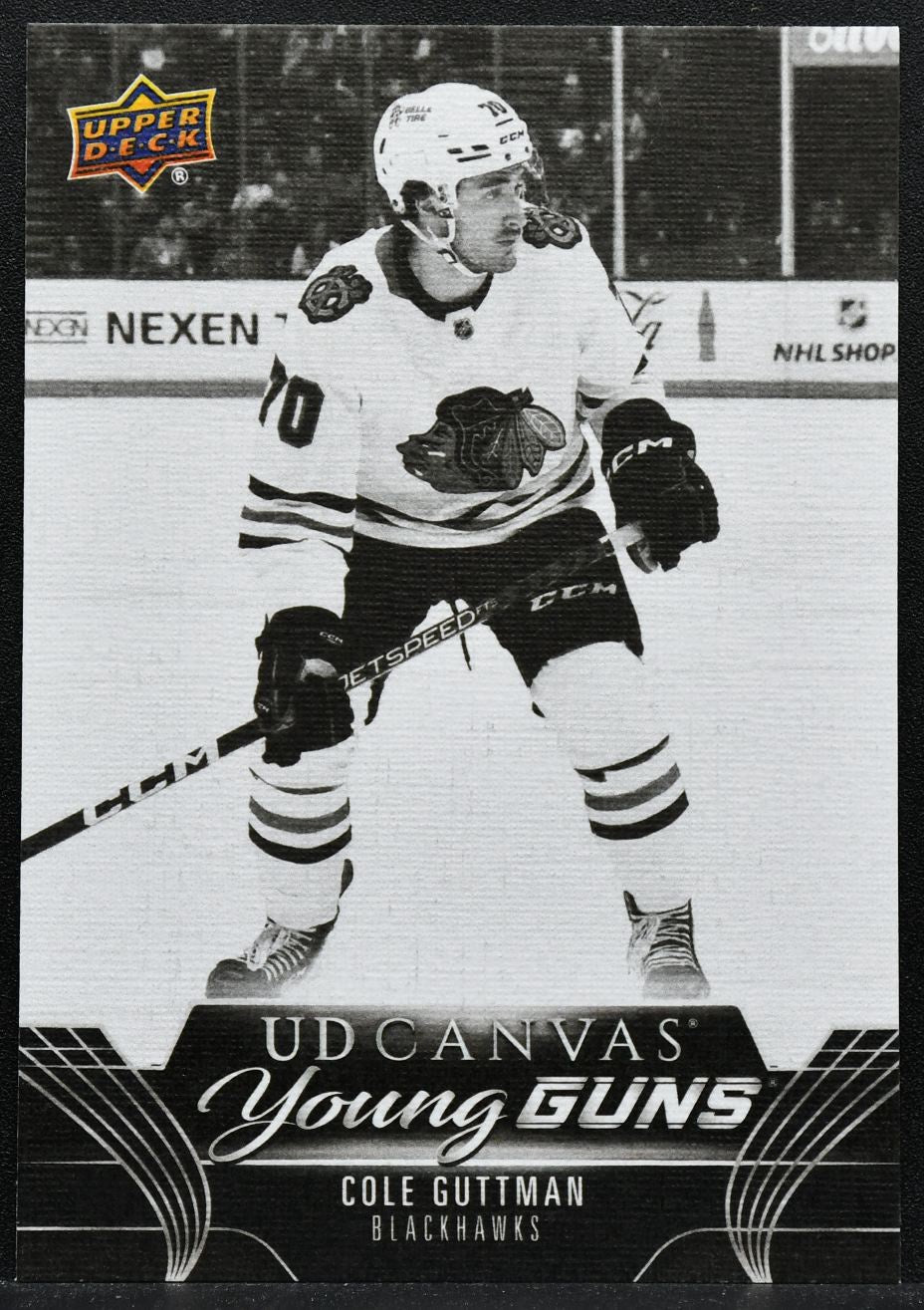 2023-24 UD Series 1 UD Canvas Young Guns Black Cole Guttman Blackhawks RC 3666