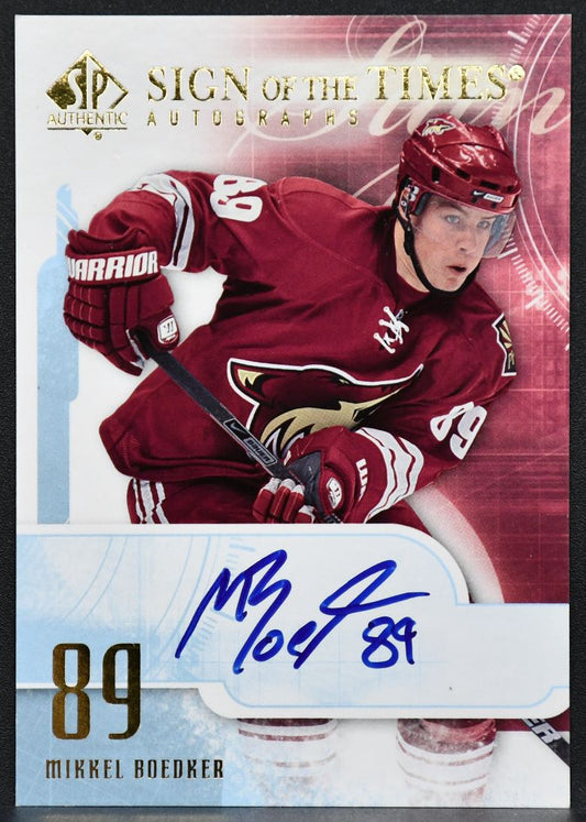2008-09 SP Authentic Sign of the Times Mikkel Boedker ST-BD Coyotes Auto 0041