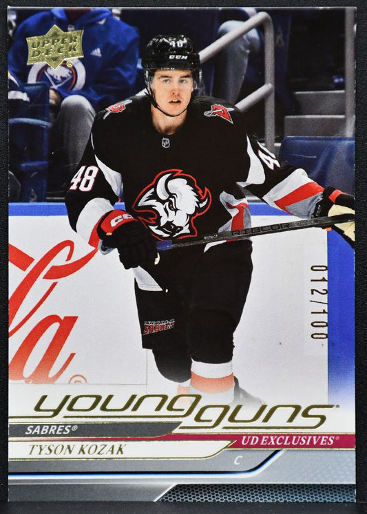 24-25 UD Extended Series UD Exclusives Young Guns Tyson Kozak Sabres RC 012/100 6071