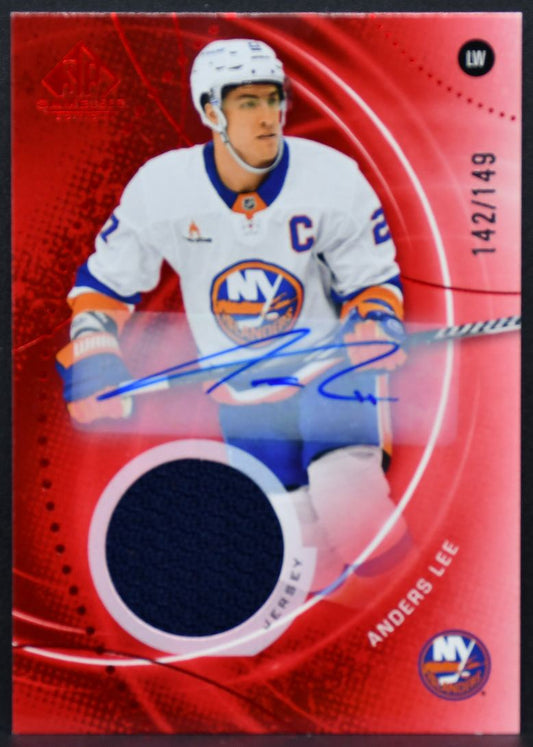 2025-26 SP Game Used Red Auto Jersey Anders Lee 119 Auto 142/149 Jersey 6957