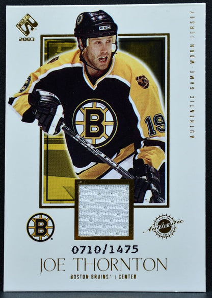 2002-03 Pacific Private Stock Reserve Jersey Joe Thornton Bruins Jersey 6668