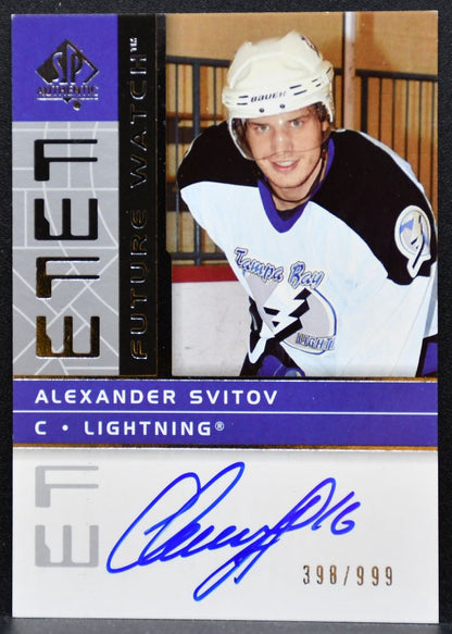 2002-03 SP Authentic Future Watch Auto Svitov Lightning RC Auto 398/999 6846