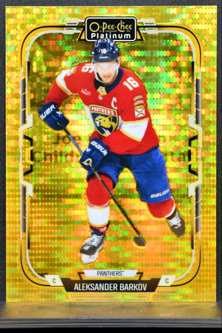 2025-26 O Pee Chee Platinum Seismic Gold Aleksander Barkov Panthers 14/50 8037