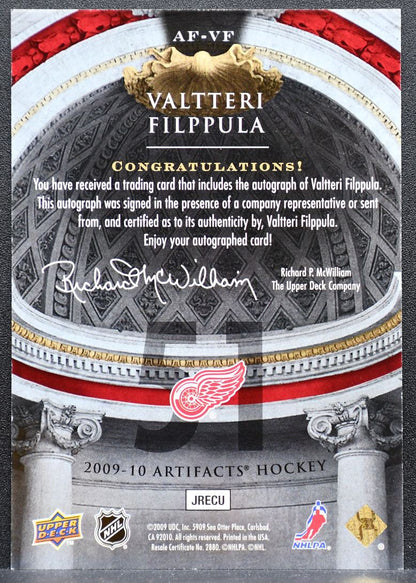 2009-10 Upper Deck Artifacts Autofacts Valtteri Filppula Red Wings Auto 9312