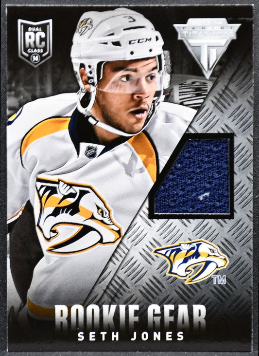 2013-14 Panini Titanium Rookie Gear Seth Jones RG-SJ RC Jersey 9400