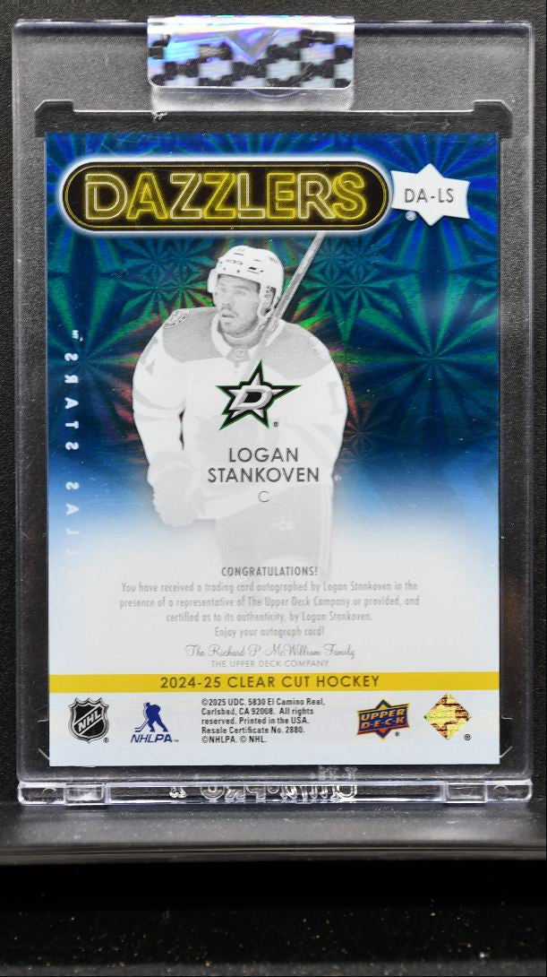 2024-25 Upper Deck Clear Cut Dazzlers Blue Logan Stankoven Stars RC Auto 7213