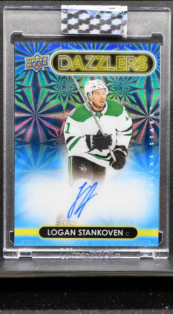 2024-25 Upper Deck Clear Cut Dazzlers Blue Logan Stankoven Stars RC Auto 7213