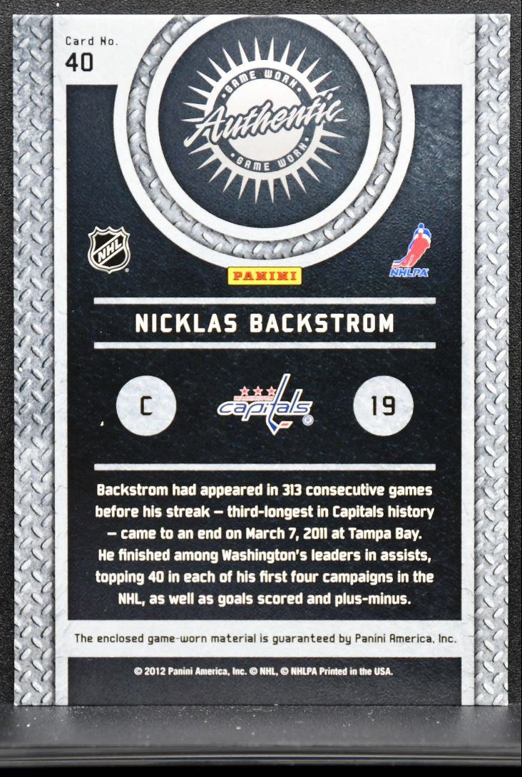 2011-12 Panini Titanium Game-Worn Gear Nicklas Backstrom 40 Jersey 3835
