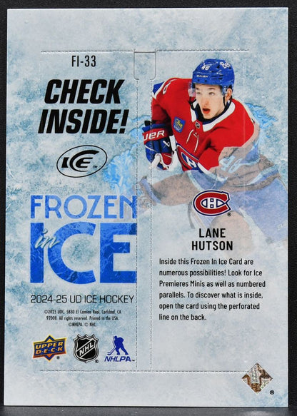 2024-25 Upper Deck Ice Frozen In Ice Sealed Lane Hutson FI-33 Montreal Canadiens 8717