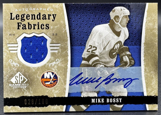 2006-07 SP Game Used Legendary Fabrics Autographs Mike Bossy Auto /100 Jersey