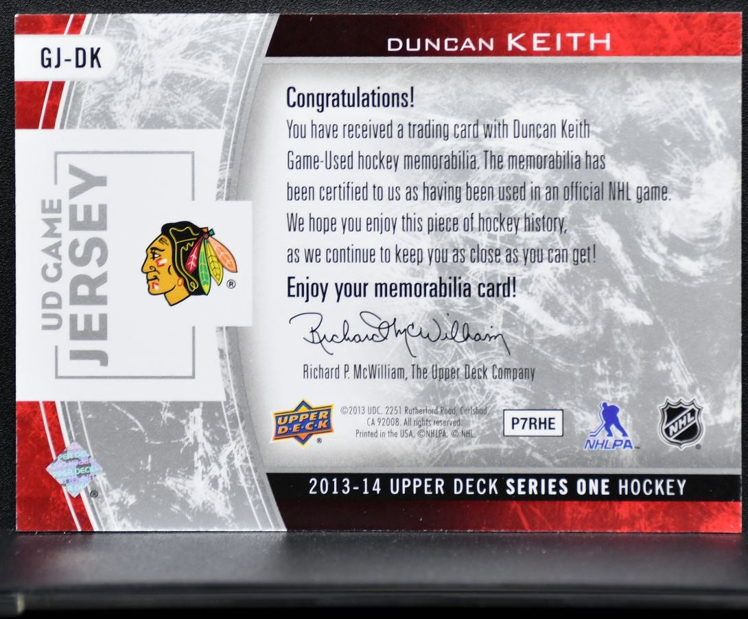 2013-14 UD Series 1 UD Game Jerseys Keith Chicago Blackhawks Jersey 1380