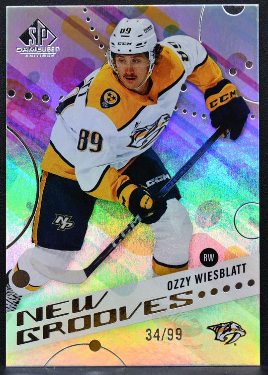 25-26 SP Game Used New Grooves Rainbow Wiesblatt NG-16 Predators RC /99 8472