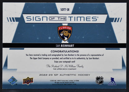 2022-23 SP Authentic Sam Reinhart SOTT-SR Florida Panthers Auto