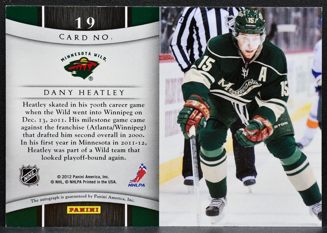 2011-12 Panini Titanium Reserve Autographs Dany Heatley Minnesota Wild Auto 2527