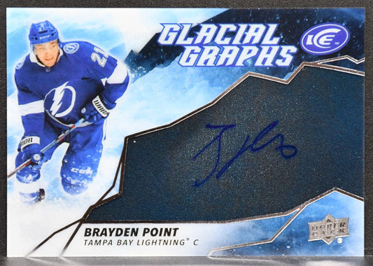 2021-22 UD Ice Glacial Graphs Brayden Point GG-BP Tampa Bay Lightning Auto