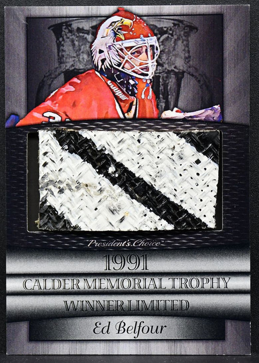 25-26 President's Choice Calder Memorial Trophy Ed Belfour Blackhawks 5/10 Stick 9546