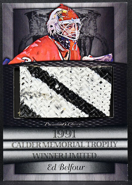 25-26 President's Choice Calder Memorial Trophy Ed Belfour Blackhawks 5/10 Stick 9546