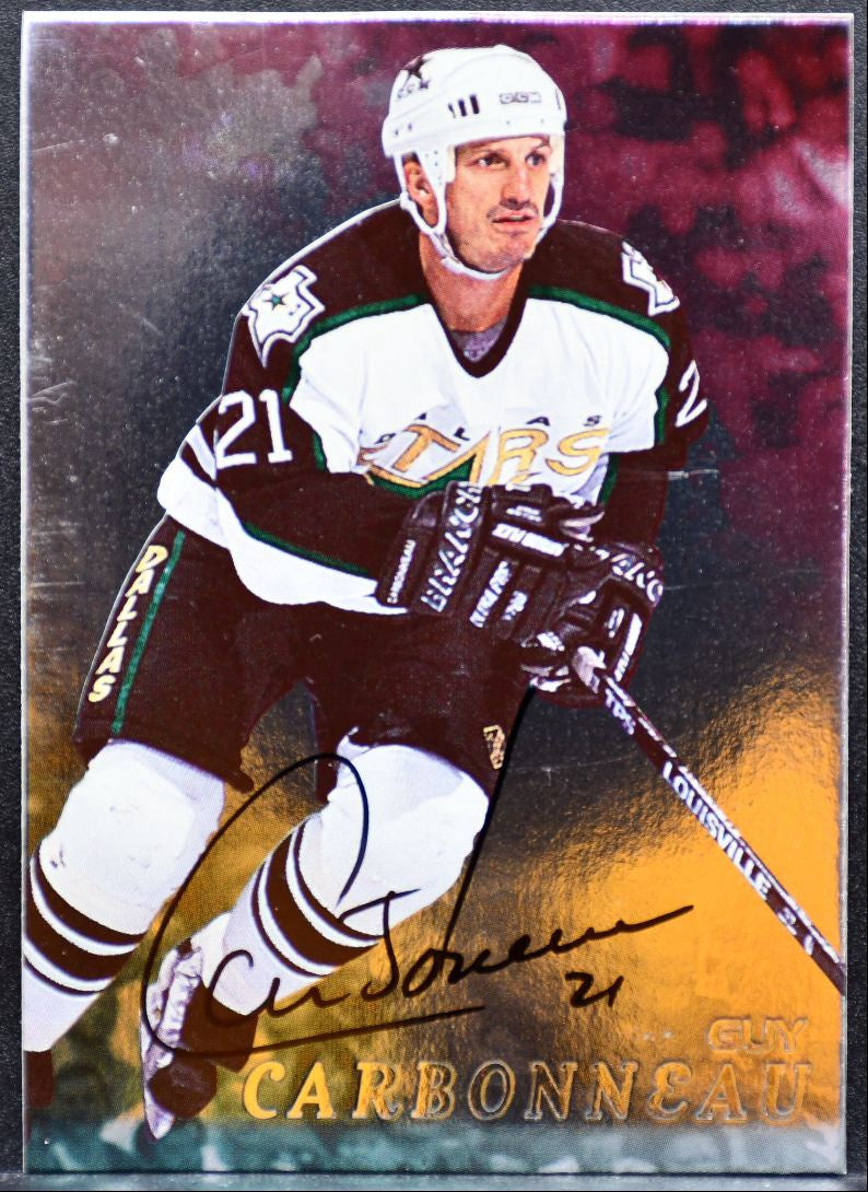 1998-99 Be a Player Autographs Guy Carbonneau 39 Dallas Stars Auto 9441