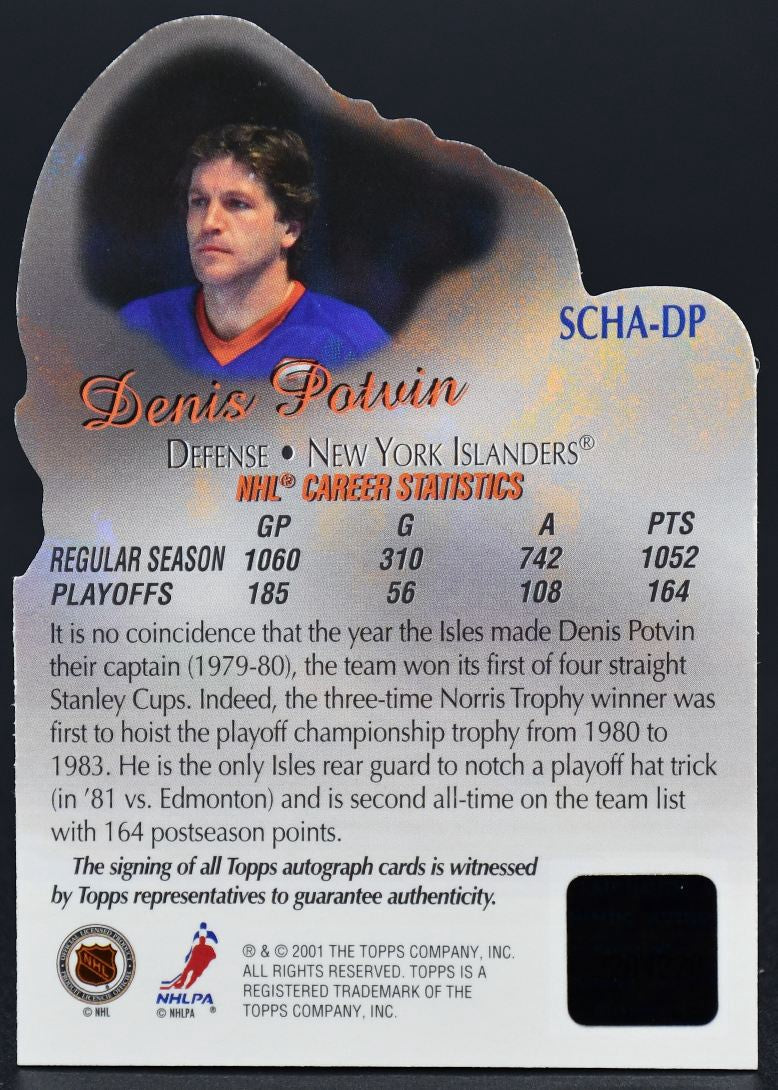 2001-02 Topps Stanley Cup Heroes Autographs Denis Potvin New York Islanders Auto