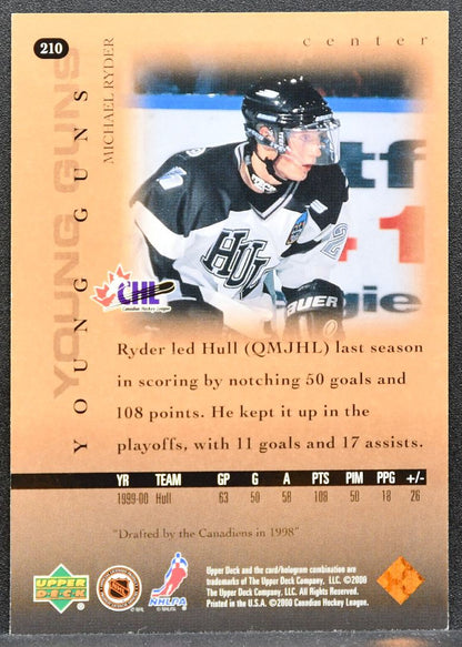 2000-01 Upper Deck Young Guns Michael Ryder 210 Hull Olympiques RC 5848