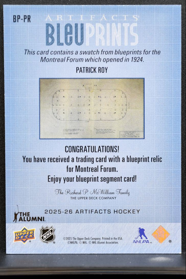2025-26 Upper Deck Artifacts Bleuprints Patrick Roy Canadiens Blueprint 1648