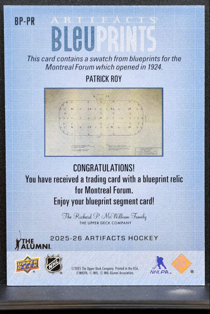 2025-26 Upper Deck Artifacts Bleuprints Patrick Roy Canadiens Blueprint 1648