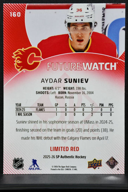 2025-26 SP Authentic Future Watch Limited Red Aydar Suniev RC 3086