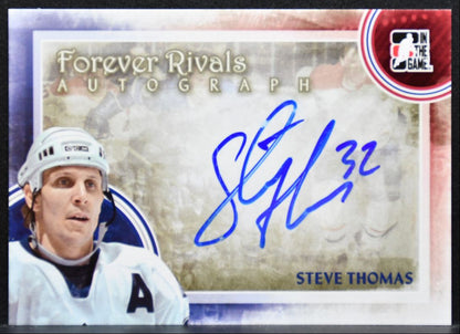 2012-13 In The Game Forever Rivals Autographs Steve Thomas Maple Leafs Auto 9168
