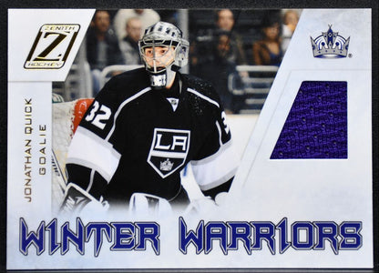 2011-12 Panini Zenith Winter Warriors Jersey Jonathan Quick Kings Jersey 1251