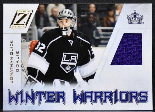 2011-12 Panini Zenith Winter Warriors Jersey Jonathan Quick Kings Jersey 1251