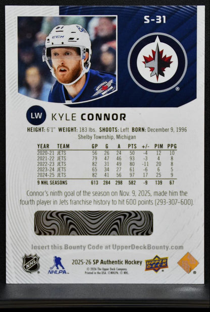 2025-26 SP Authentic Spectrum FX Kyle Connor S-31 Winnipeg Jets 8150