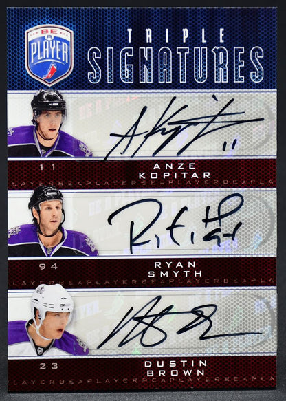 2009-10 UD Be A Player Triple Signatures Kopitar/Smyth/Brown S3-SBK Auto