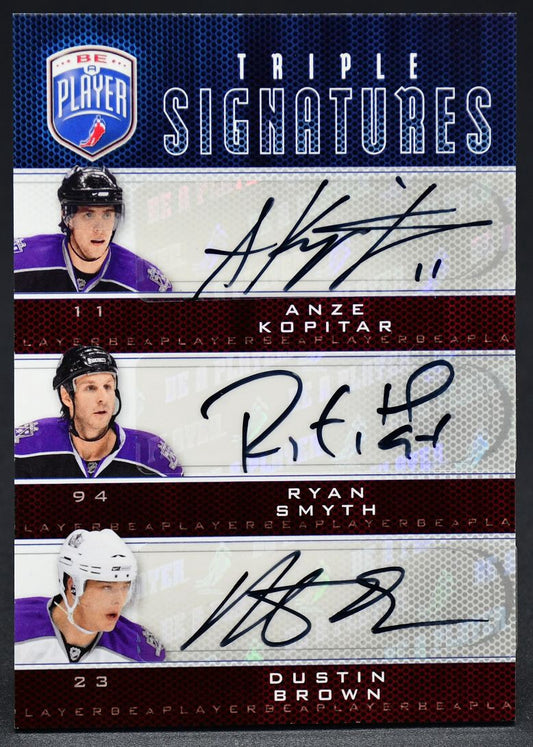 2009-10 UD Be A Player Triple Signatures Kopitar/Smyth/Brown S3-SBK Auto
