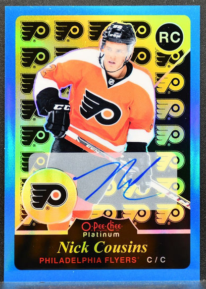 2015-16 O-Pee-Chee Platinum Retro Rookie Blue Rainbow Auto Cousins RC Auto 9282