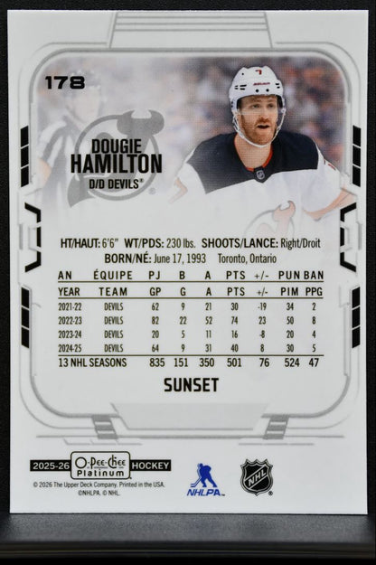 2025-26 O Pee Chee Platinum Sunset Dougie Hamilton 178 New Jersey Devils 7849