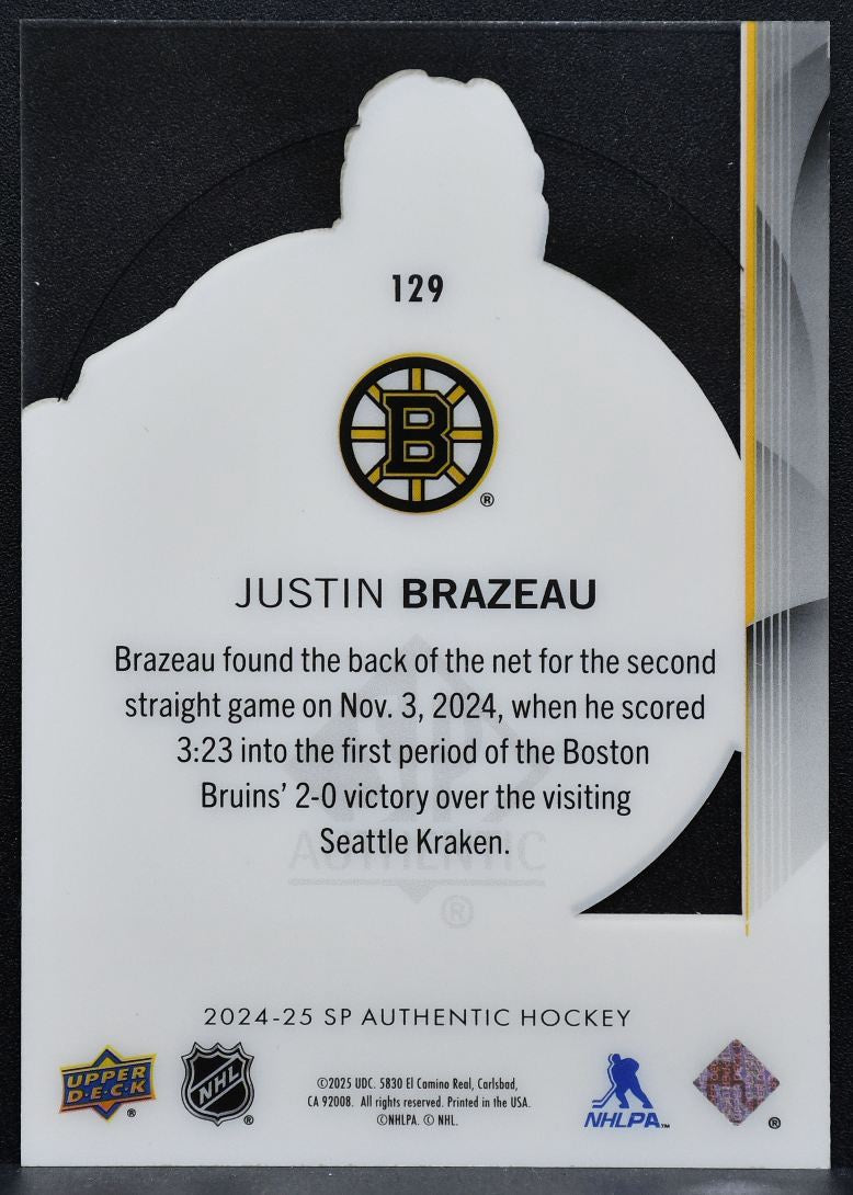 2024-25 SP Authentic Future Watch Acetate Justin Brazeau 129 Bruins RC 7934