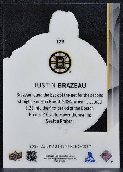 2024-25 SP Authentic Future Watch Acetate Justin Brazeau 129 Bruins RC 7934