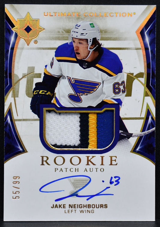 2021-22 UD Ultimate Rookies Auto Patch Jake Neighbours 149 RC Auto /99