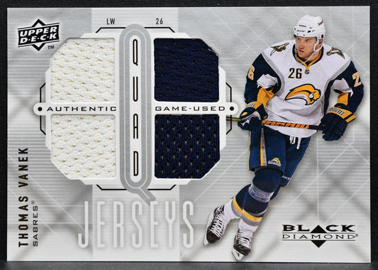 2009-10 UD Black Diamond Jerseys Quad Thomas Vanek QJ-TV Sabres Jersey 3049