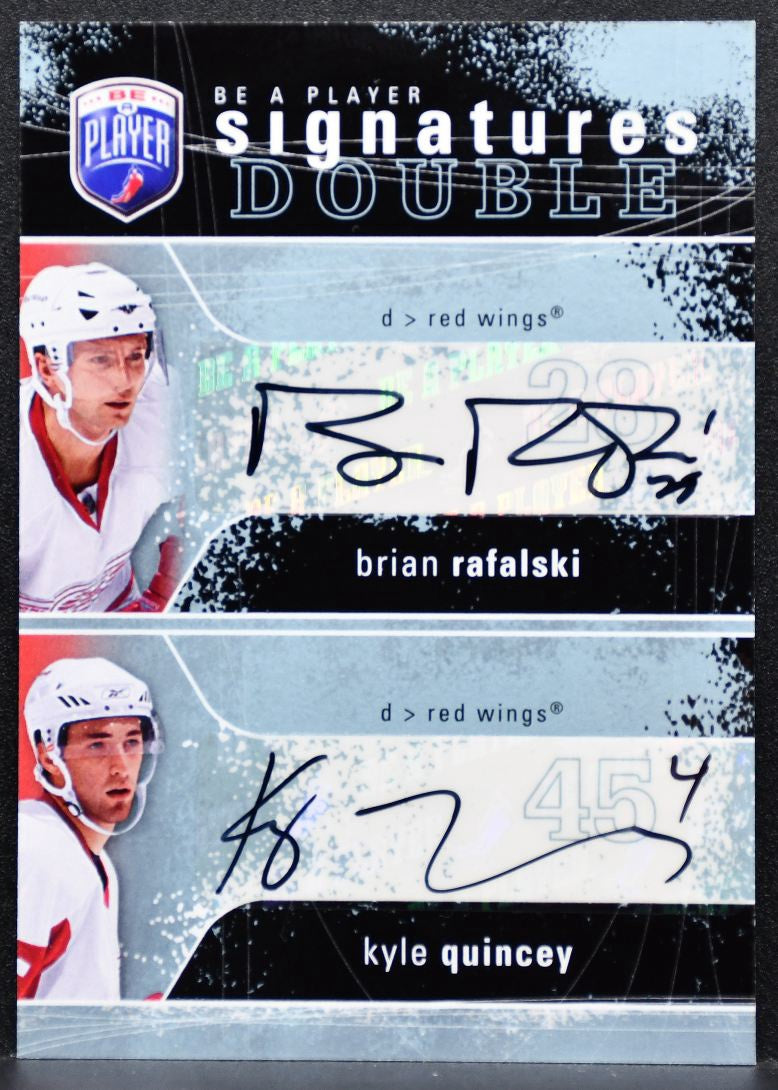 2007-08 UD Be a Player Signatures Duals Rafalski/Quincey Red Wings Auto 7256